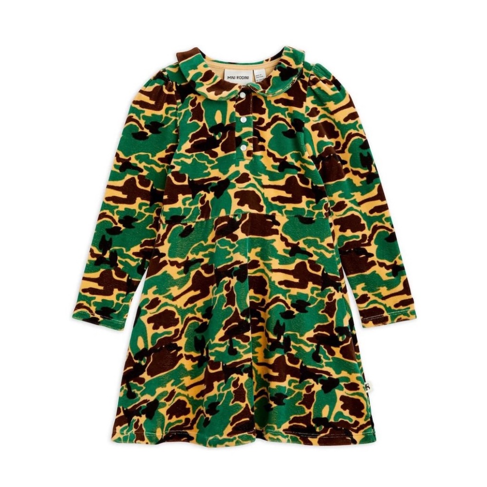 Mini Rodini Camouflage velour dress - never worn!